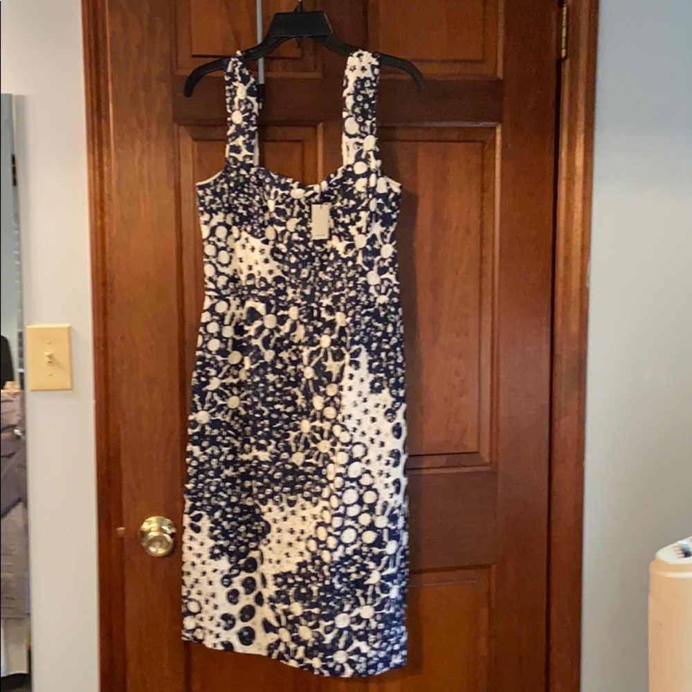 Women’s blue and white summer dress